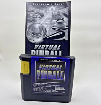 Virtual Pinball 1993 Sega Genesis Video Game Cartridge & Manual TESTED
