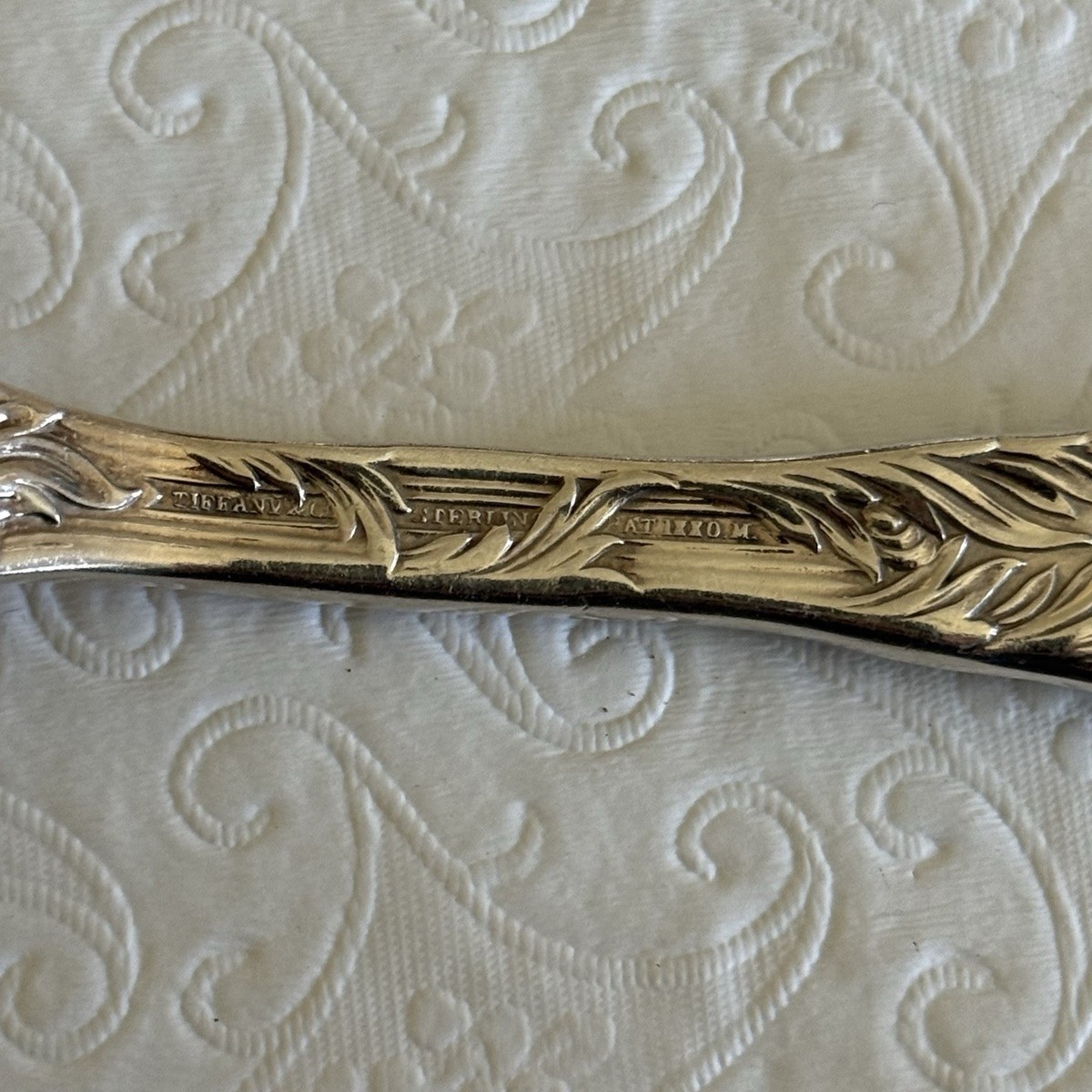 Chrysanthemum Cold Meat Fork Tiffany Sterling Silver No Monogram 8