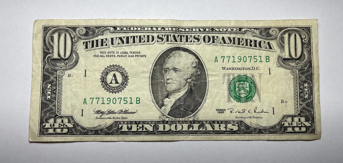 Circulated $10 1995 US Federal Reserve Small Notes for sale | eBay