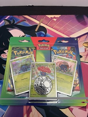 Pokémon TCG Oddish Gloom Vileplume Foil Card Coin 2 Booster Packs