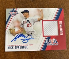 Nick Sprengel 2018 Panini USA Baseball Stars Stripes Jersey Auto #16 Rays 72/299