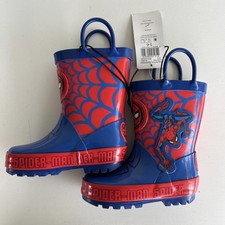 MARVEL SPIDERMAN Toddler Boy's RAIN BOOTS Waterproof New Style Size 5-6