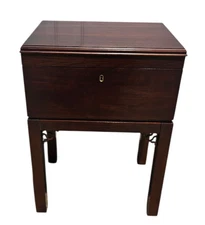 Ethan Allen Georgian Court End Table Campaign Chest Locking Silver Chest 225