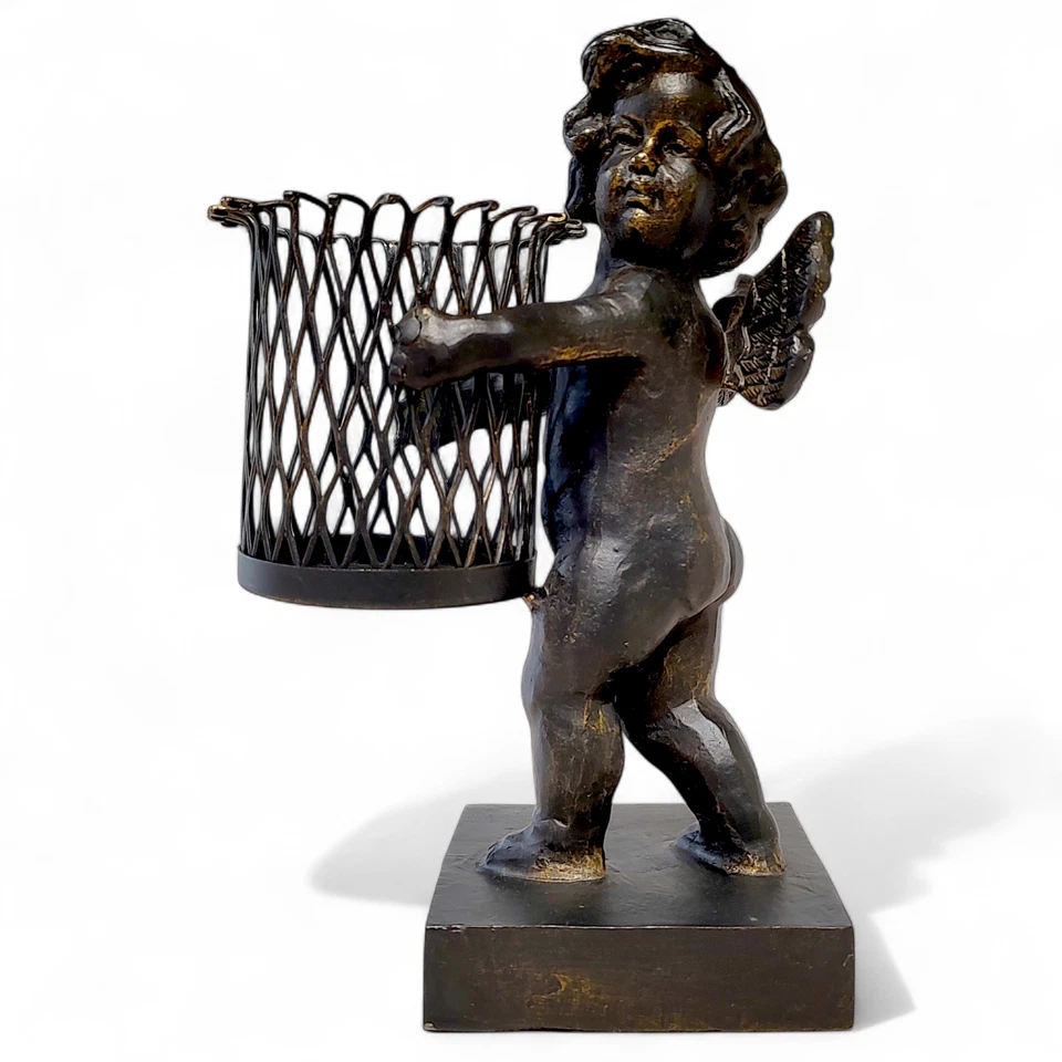 Candelabro votivo Bed Bath & Beyond bronce hierro querubín/ángel 3" x 5" x 7" Foto 2 de 4