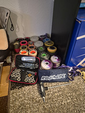 Roll-Line Inline/Roller Skate Wheels Lot w/ Bearings Tool Bag  Tool
