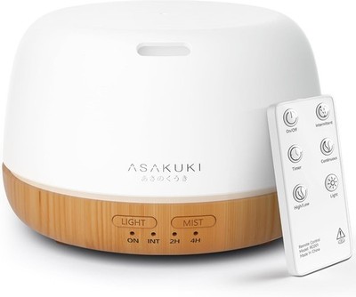 ASAKUKI Aroma Diffuser 300ML mit Fernbedienung | Ultraschall Diffusor für Ätheri