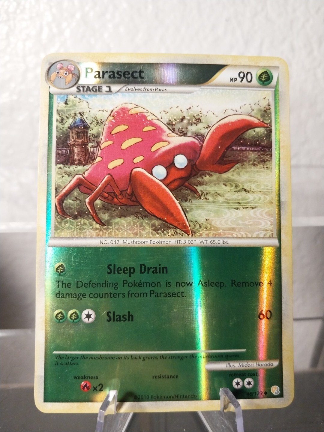 Pokemon - HGSS Base - Parasect 48/123 Reverse Holo MP Card
