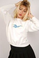 90s Reebok Sweatshirt XS white vintage crewneck streetwear sporty athletic