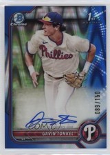 2022 Bowman Chrome Prospect Blue RayWave Refractor 89/150 Gavin Tonkel Auto 0w47