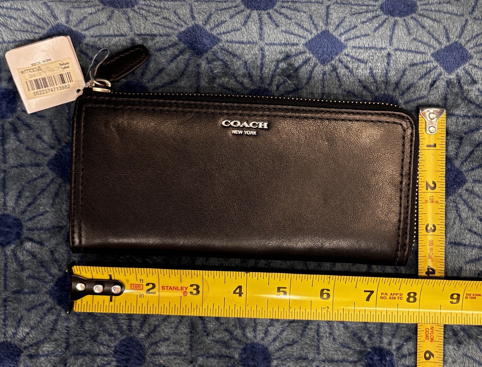 Coach Black Leather Women's Zip Around Wallet & Credit Card Holder NWT thumbnail 5