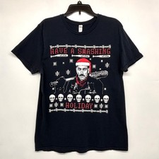 Camiseta Murciélago Navidad Walking Dead Santa Negan 'Have A Smashing Holiday' Talla L