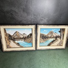 Vintage Japanese 3D Bark & Moss Cork Natural Landscape Wall Art  Preowned