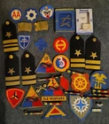 LARGE VINTAGE MILITARY LOT - RIBBONS - PATCHES - SHOULDER BOARDS - WW2 & LATER