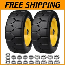 Flat Free 11x4-5 Solid Tires for Zero-Turn Mowers - Puncture Proof & Durable