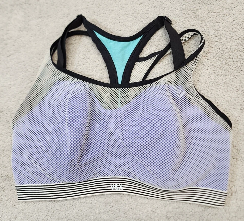 Victoria's Secret Sports Bra 34Dd Blue Bra W Netting - Image 2 of 4