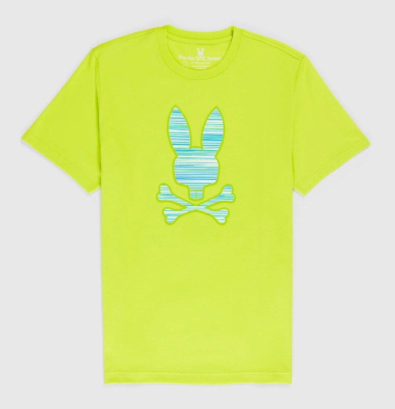 Psycho Bunny Men's Venetian Green Newell Graphic Crew-Neck Short