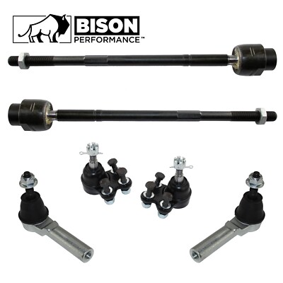 Bison Performance 6pc Inner Outer Tie Rod End Ball Joint Kit For Buick Chevy FWD