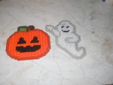HANDMADE PLASTIC CANVAS HALLOWEEN MAGNETS SET OF 2