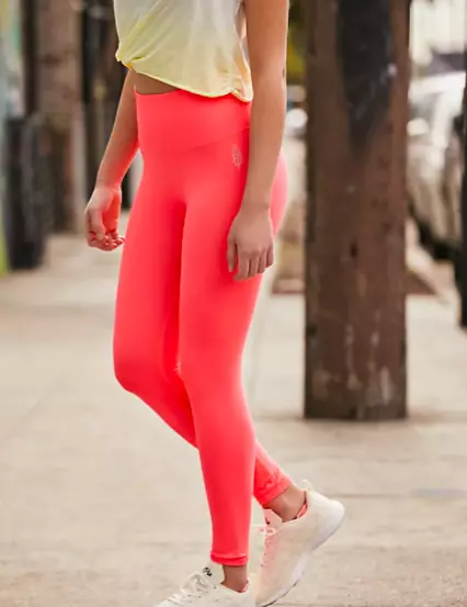 NEW Free People Movement High-Rise 7/8 Good Karma Leggings Neon Coral XL, FF-127