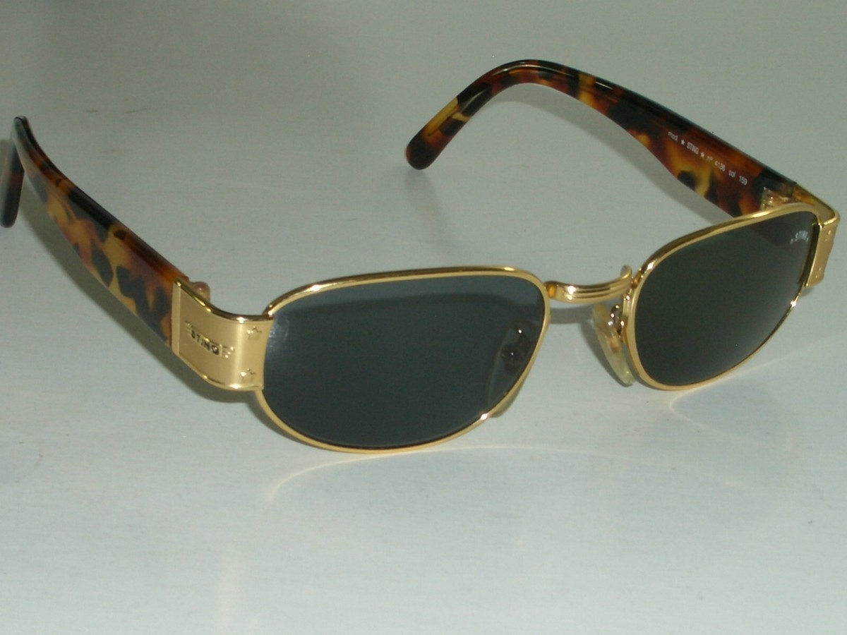 STING ITALY MOD. 4136 COL.1 59 GOLD/TORTOISE GREEN CRYSTAL SLEEK