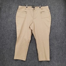 Lane Bryant Pants Womens 26 Plus Beige Chino High Rise Zip Pocket Ankle Stretch