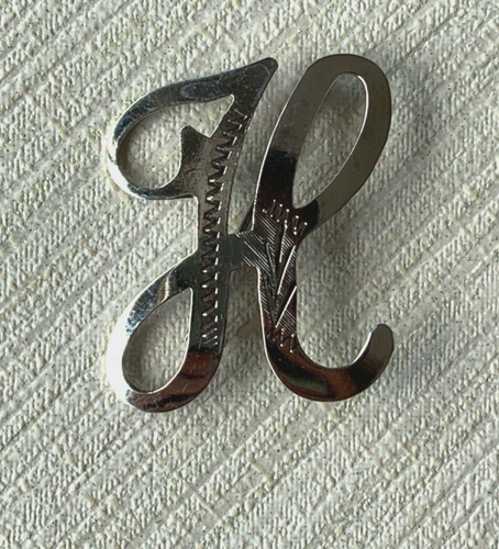 Brosche 800 Silber Buschstabe H Schreibschrift Silberschmuck Muster 1,75g HS100