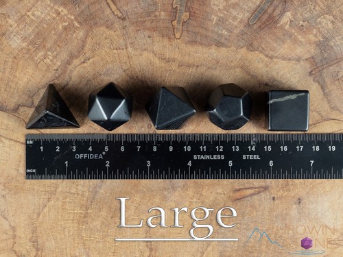 Juego de sólidos platónicos de cristal SHUNGITE, geometría sagrada, metafísica, piedra E0307 - Imagen 10 de 10