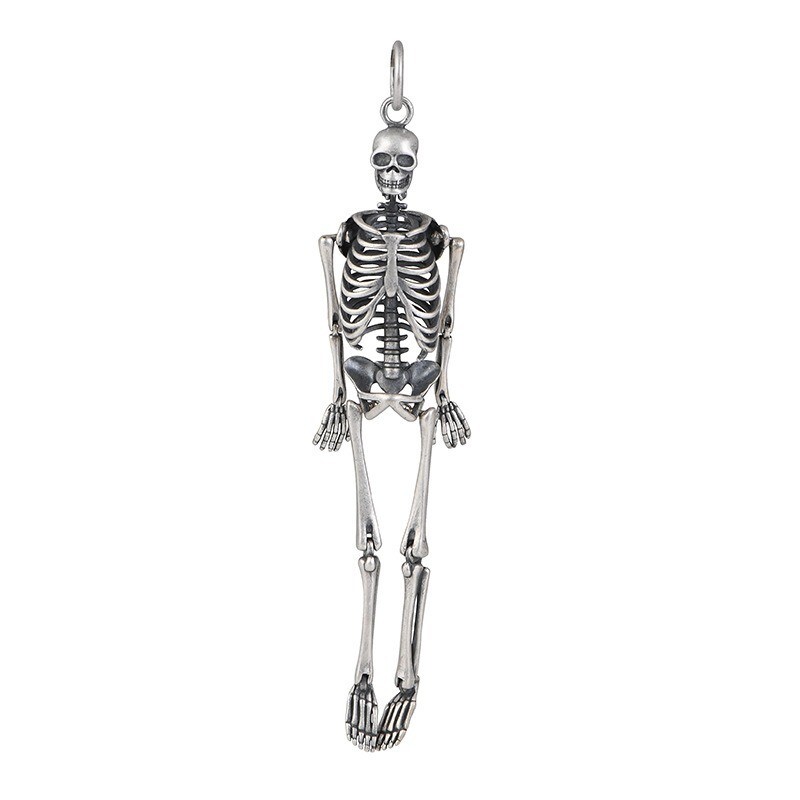Personality Full Body Human Skeleton Skull Necklace Pendant Gothic Charm