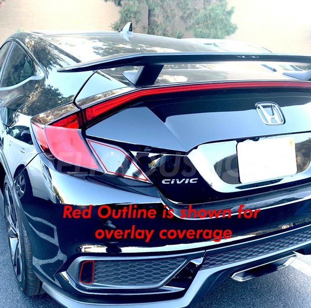 20162020 CIVIC COUPE Tail Light Rear Reflectors SMOKE Overlay Tint