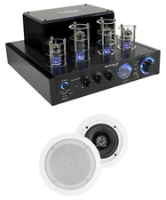 Rockville BluTube Tube Amplifier/Home Receiver+(2) 5.25" White Ceiling Speakers