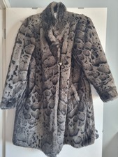 Vintage Rare Cosy Lux Oversized Faux Fur Reversible Trench Coat - Large
