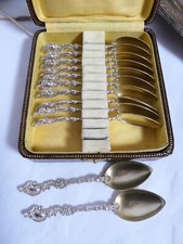 12 Kaffeelöffel 800 Silber vergoldet Bruckmann&Söhne 178 Gramm