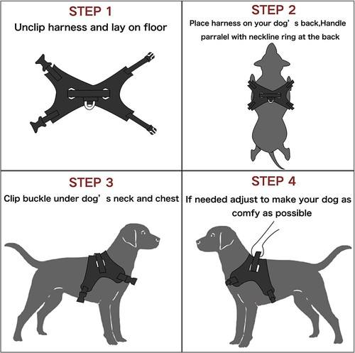 Dog Harness No Pull For Small Medium Large Dogs Anti Pull Strong And Adjustable~ - Picture 24 of 48