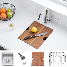 13X15 Inch Stainless Steel Small Bar Sink Undermount, RV Sinks Workstation 16 Ga