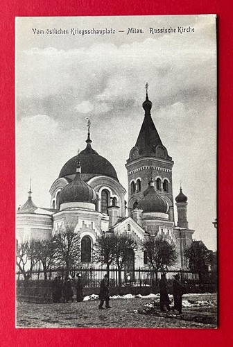 AK MITAU in Lettland 1. WK Russische Kirche mit Typen ( 156553