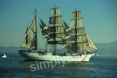 5 Photo Slides USCG Eagle Sail Ship, Bay Area, CA 1988
