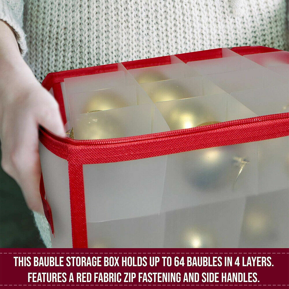 64 Bauble Christmas Tree Decoration Organiser 64 Baubles Storage Bag