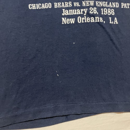 T-shirt Chicago Bears anni 80 Super Bowl XX taglia grande punto singolo 1986 vintage - Foto 3 di 10