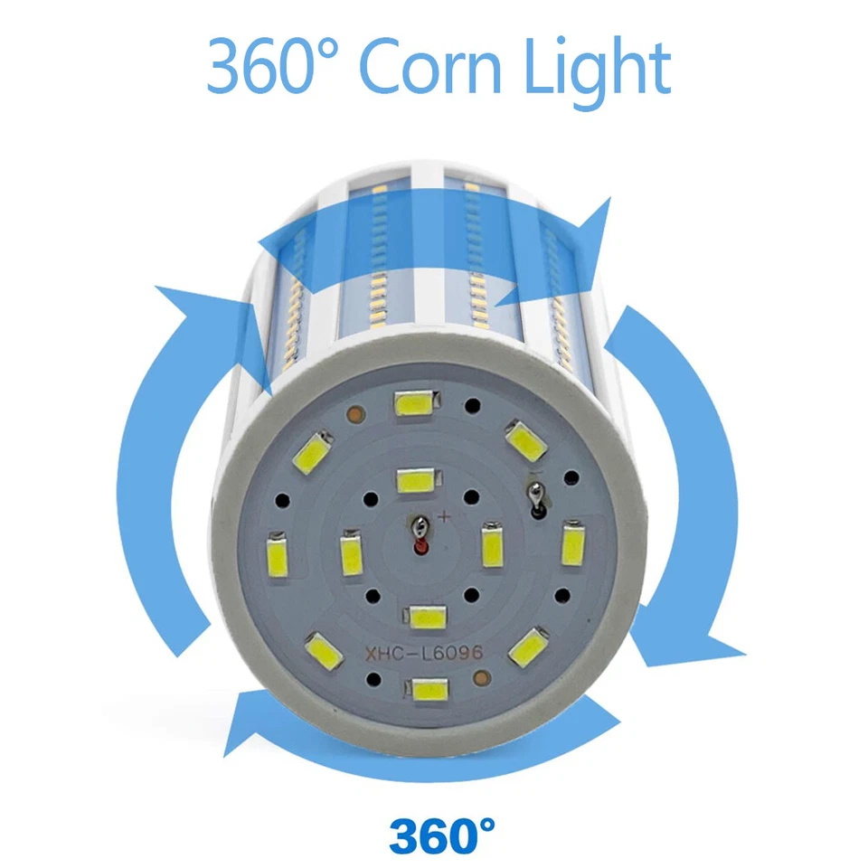 1 ~ 12 шт. 300 Вт эквалайзер. Светодиодная кукурузная лампа 168-Chip E26 2600 лм 50 Вт холодный дневной свет 6000K - Изображение 3 из 4