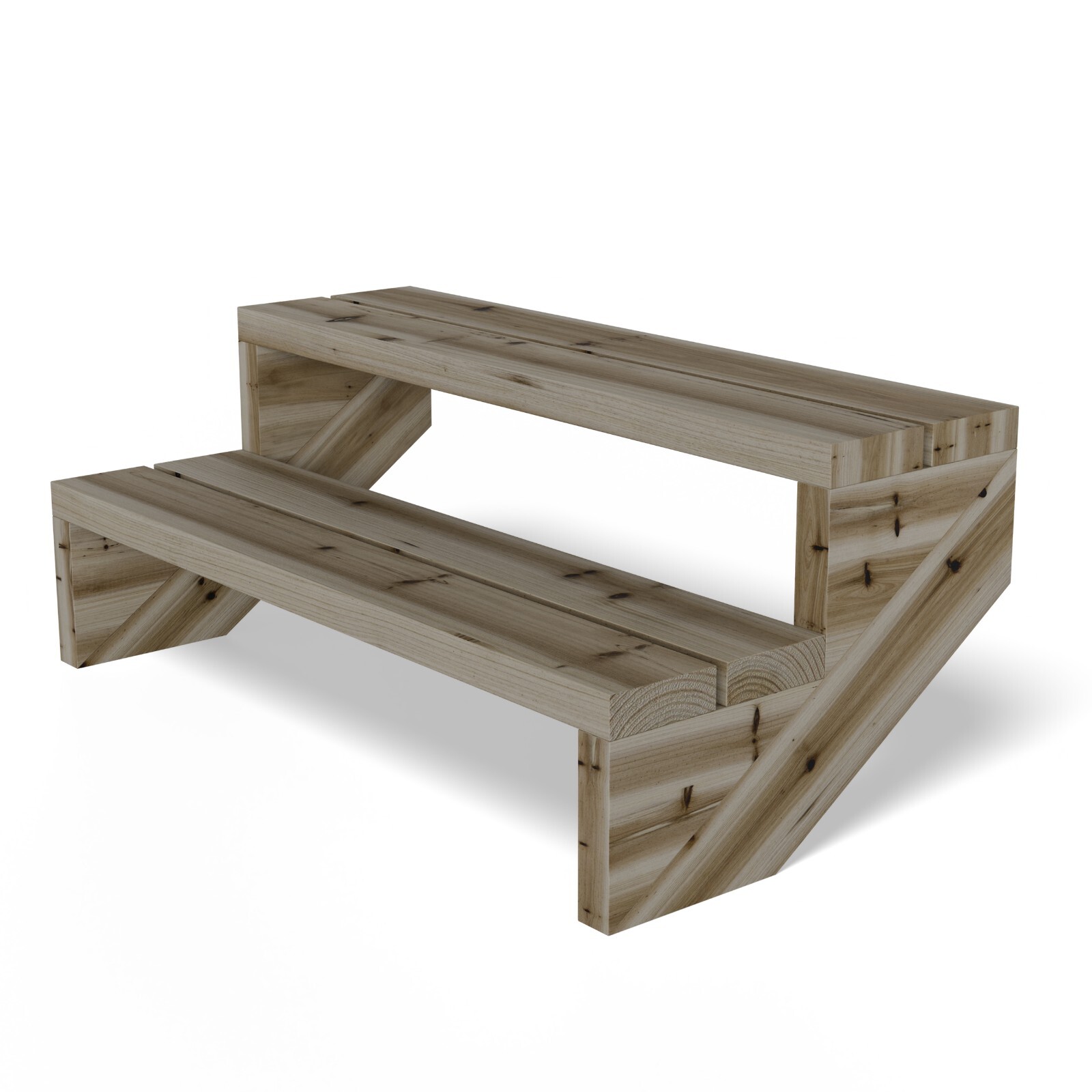 Escalera de terraza con escalones de ancho 95 cm escalera mejilla pino impregnado