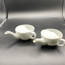 Antique Invalid Feeder White and White With Gold Trim Feeder 2 Feeders