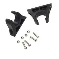 Pactrade Marine Boat Canoe Kayak Pair Of Black Paddle Clips 1 1/8'' Diameter