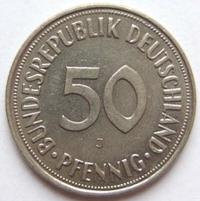 Coin Federal Republic of Germany 50 Pfennig 1969 J in Extremely fine