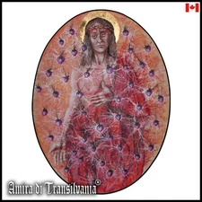 sacred religious art painting church jesus christ icons strawberry heart flame