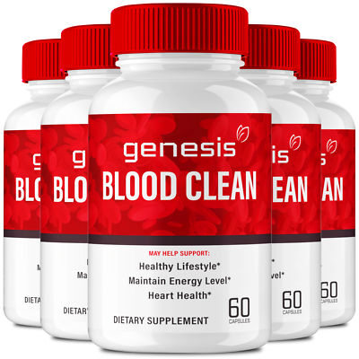 #ad 5 Pack Genesis Blood Clean Capsules to Support Blood Sugar amp; Pressure $54.95