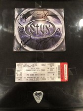 STYX ALL MEMBERS AUTOGRAPHED REGENERATION CD ticket Tommy Shaw concert used pick