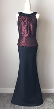 Frascara Couture Red/Black 3 Pc Silk Shantung Dress Size 6 NWT