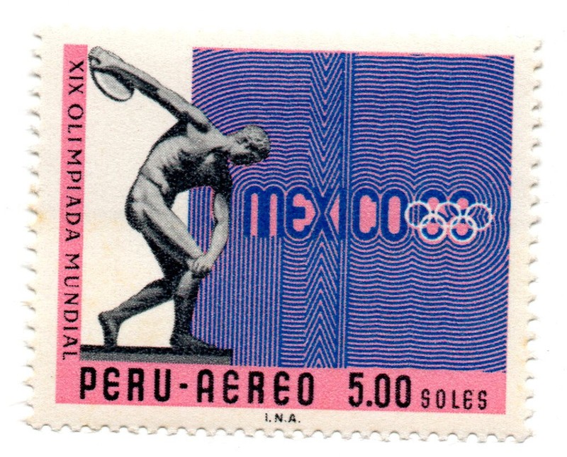 Mexico 68, XIX Olympic Games - Mexico City, S/. 5.00, Perú 1969, accept offers
