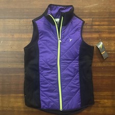 Old Navy Active Kids Size L 10-12 Purple/Black Sleeveless Full Zip Quilted Vest