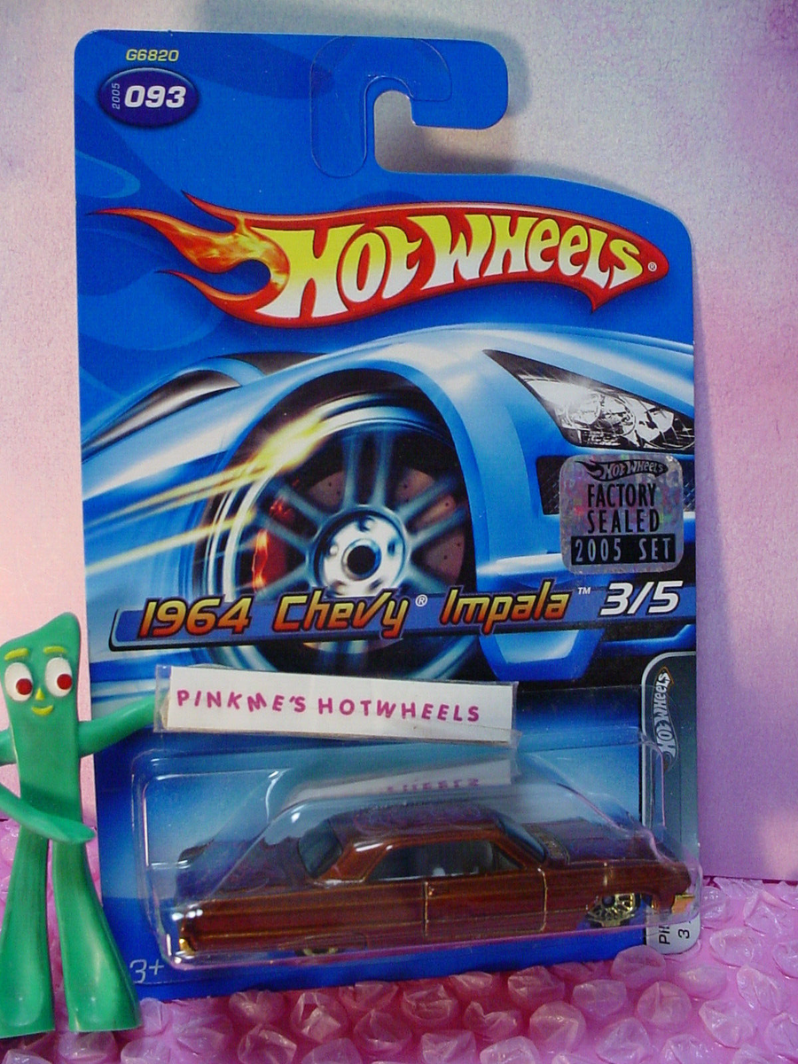2005 Hot Wheels '64 CHEVY IMPALA #93✿ brown; gold lace✿PIN HEDZ